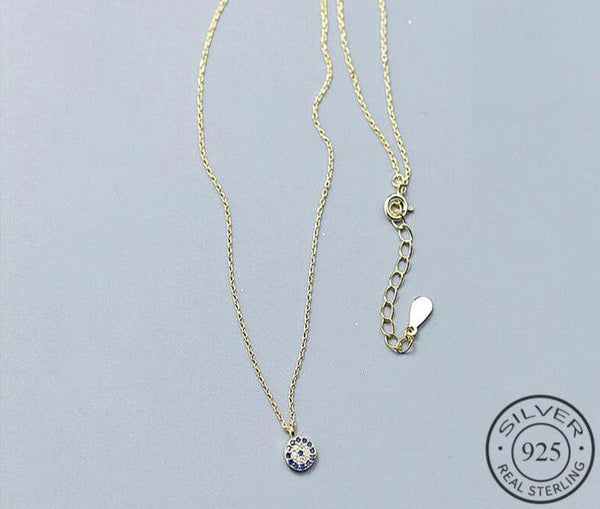 SoulSisters Halskette Halskette mit Anhänger Evil Eye Nazar aus 925 Sterling Silber vergoldet mit Zirkonia