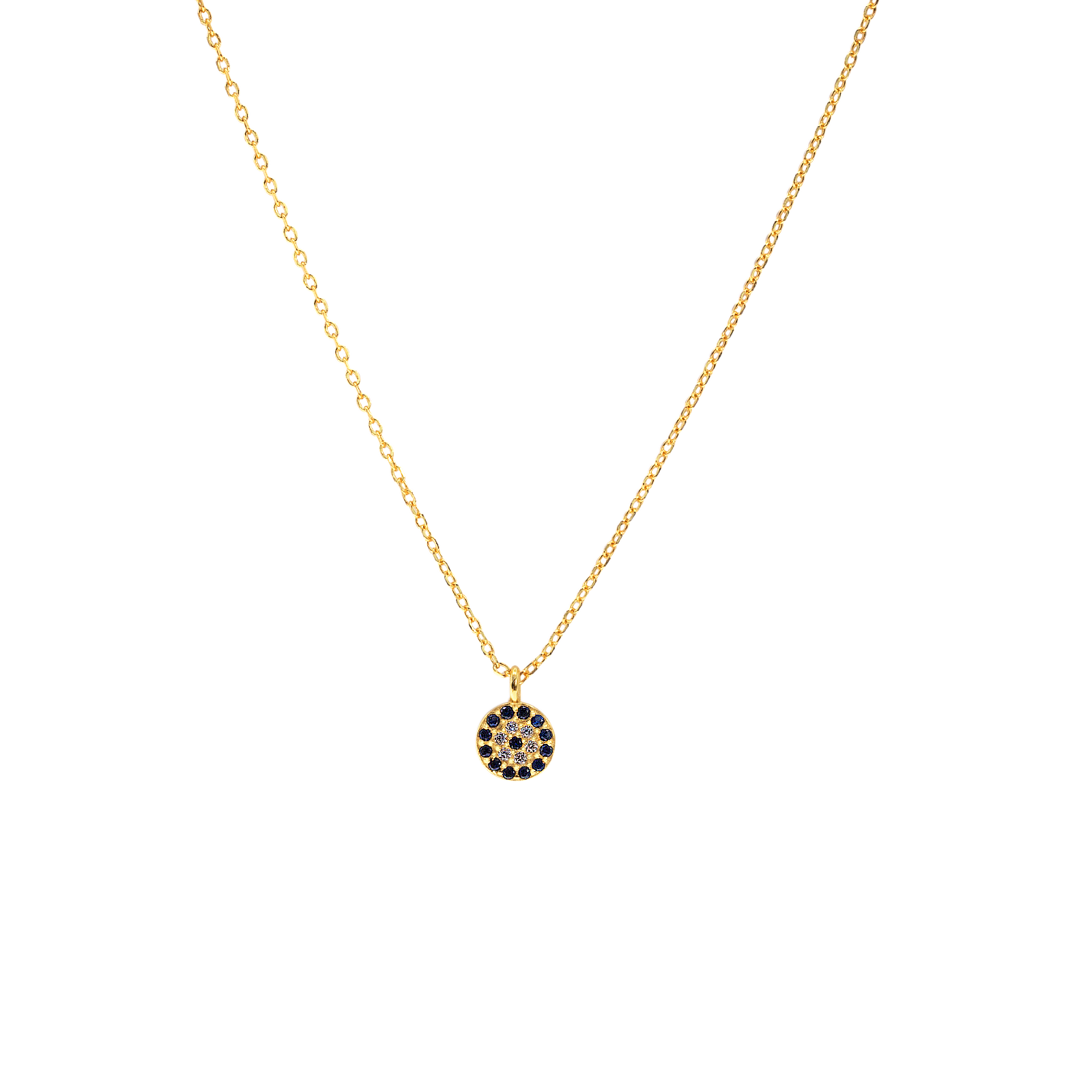 SoulSisters Halskette Halskette mit Anhänger Evil Eye Nazar aus 925 Sterling Silber vergoldet mit Zirkonia