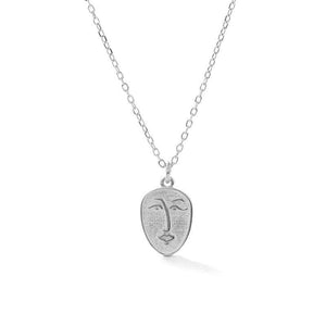 SoulSisters Halskette Halskette mit Anhänger Gesicht silhouette 925 Sterling Silber, verstellbar