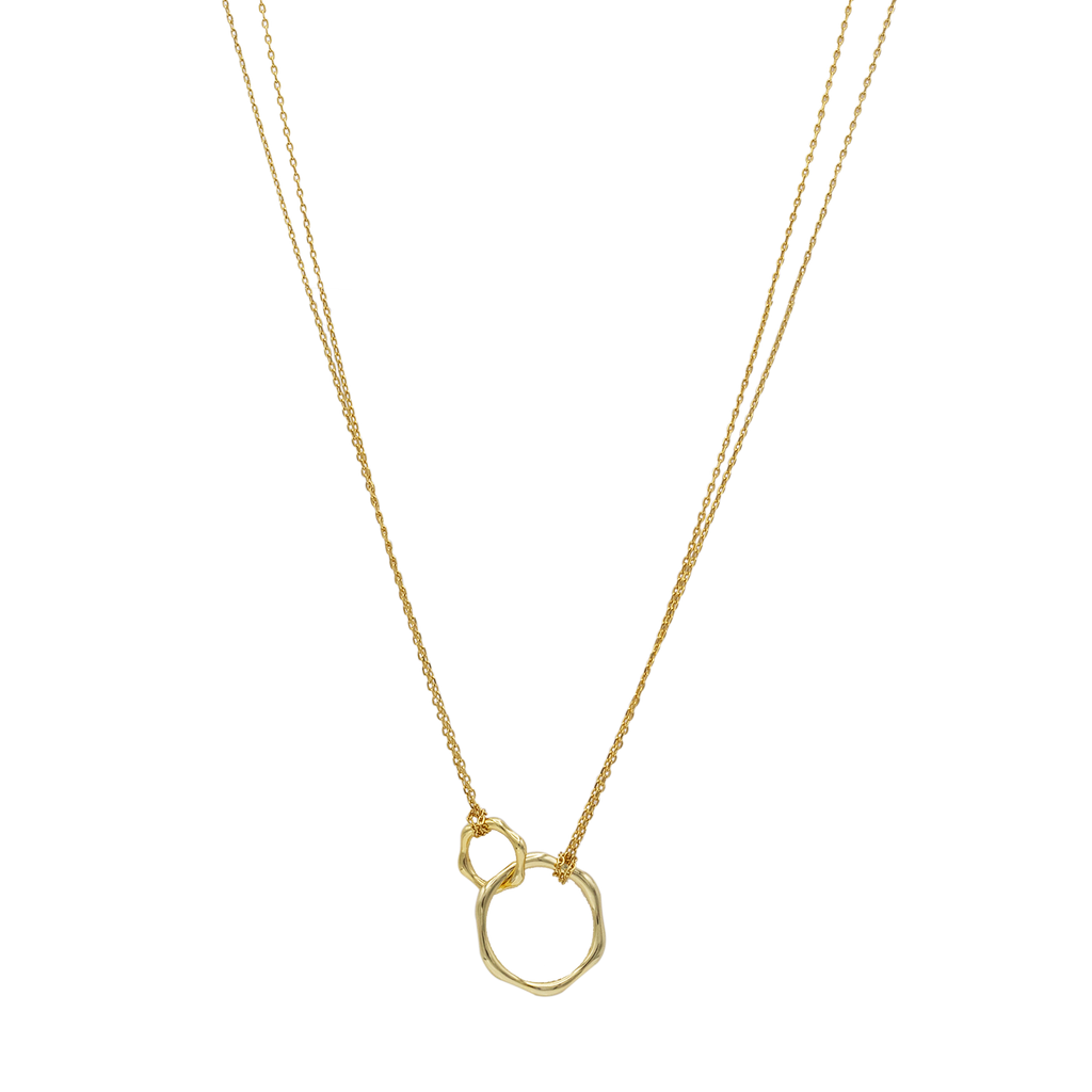 Halskette mit Anhänger Ringe aus 925 Sterling Silber vergoldet –  SoulSisters-Lieblingsschmuck