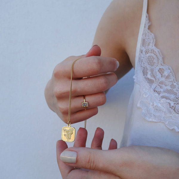 SoulSisters Halskette Halskette Rose mit Vintage Anhänger aus 925 Sterling Silber vergoldet
