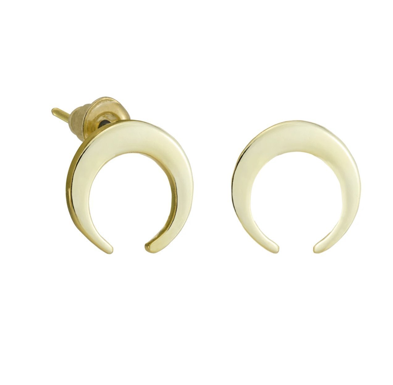 Halbmond Ohrstecker 18k vergoldet