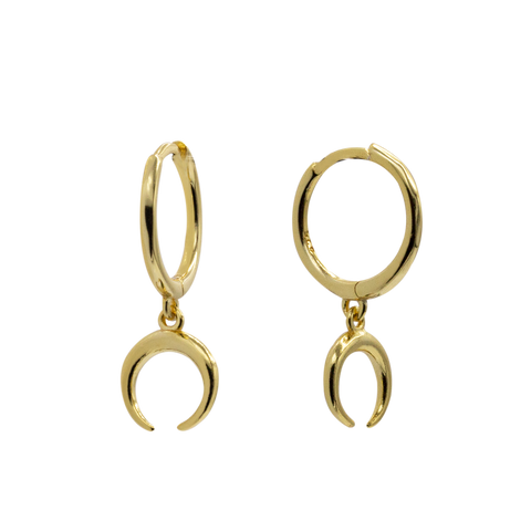 SoulSisters Ohrringe Ohrringe Astro Creolen mit Anhänger Mond aus 925 Sterling Silber