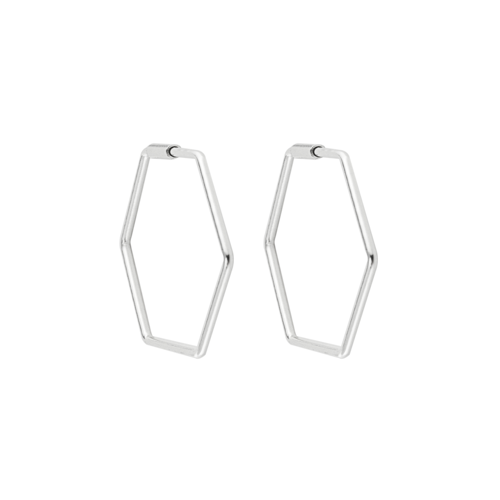 Ohrringe aus 925 Sterling Silber Creolen Hexagon Form