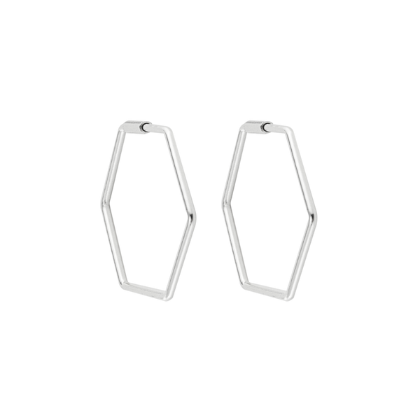 Ohrringe aus 925 Sterling Silber Creolen Hexagon Form