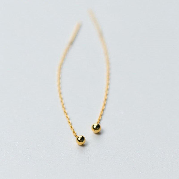 SoulSisters Ohrringe Ohrringe aus 925 Sterling Silber Ohrhänger Durchzieher mit Kugel vergoldet