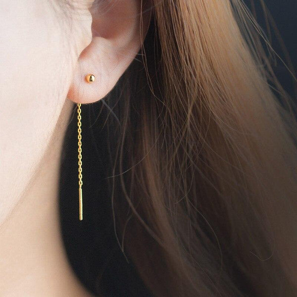 SoulSisters Ohrringe Ohrringe aus 925 Sterling Silber Ohrhänger Durchzieher mit Kugel vergoldet