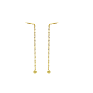 SoulSisters Ohrringe Ohrringe aus 925 Sterling Silber Ohrhänger Durchzieher mit Kugel vergoldet