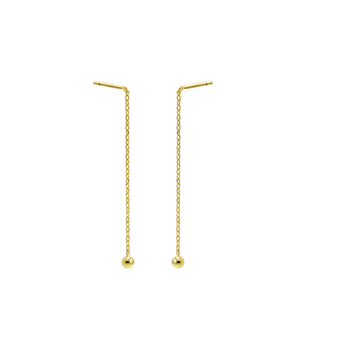 SoulSisters Ohrringe Ohrringe aus 925 Sterling Silber Ohrhänger Durchzieher mit Kugel vergoldet