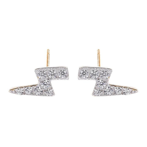 SoulSisters Ohrringe Ohrringe Blitz Ohrstecker aus 925 Sterling Silber vergoldet Zirkonia