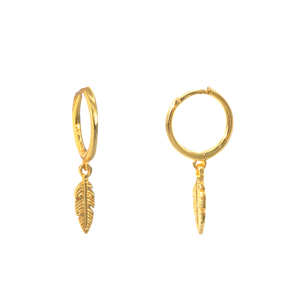 SoulSisters Ohrringe Ohrringe Boho Creolen mit Feder-Anhänger aus 925 Sterling Silber