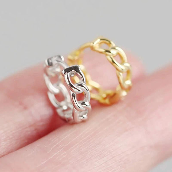 SoulSisters Ohrringe Ohrringe Creolen geflochtene Glieder aus 925 Sterling Silber vergoldet