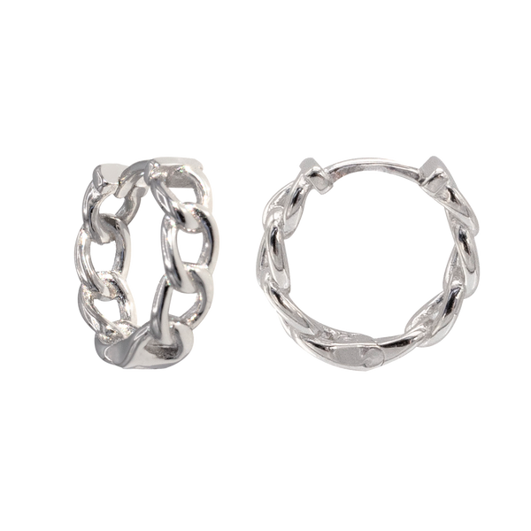 SoulSisters Ohrringe Ohrringe Creolen geflochtene Glieder aus 925 Sterling Silber vergoldet