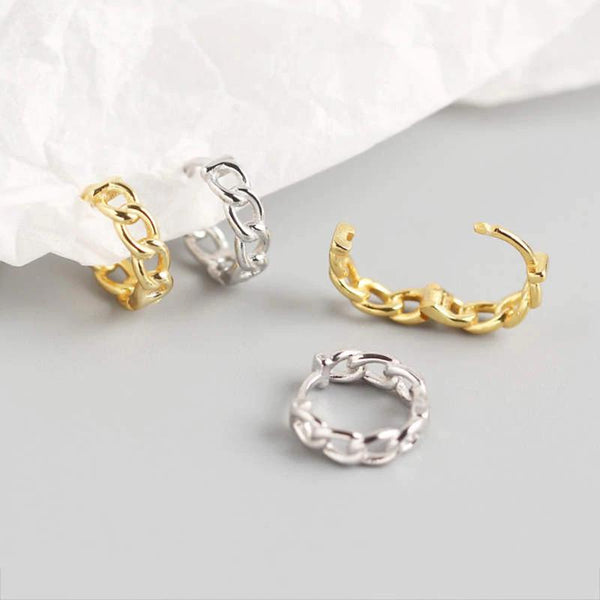 SoulSisters Ohrringe Ohrringe Creolen geflochtene Glieder aus 925 Sterling Silber vergoldet
