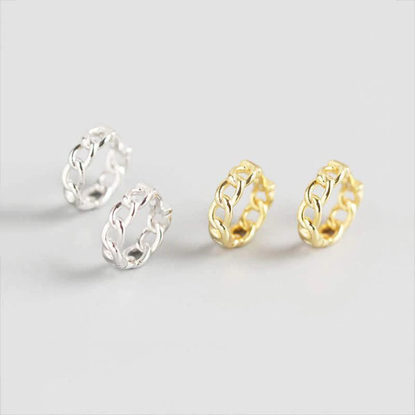 SoulSisters Ohrringe Ohrringe Creolen geflochtene Glieder aus 925 Sterling Silber vergoldet