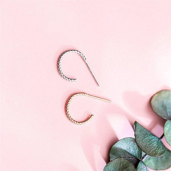 Ohrringe Creolen geriffelt aus 925 Sterling Silber, 12mm