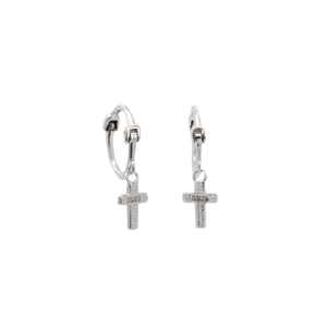 SoulSisters Ohrringe Ohrringe Creolen mit Kreuz 925 Sterling Silber