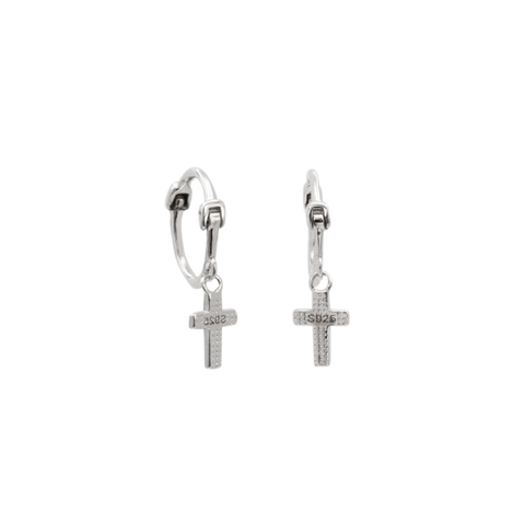 SoulSisters Ohrringe Ohrringe Creolen mit Kreuz 925 Sterling Silber