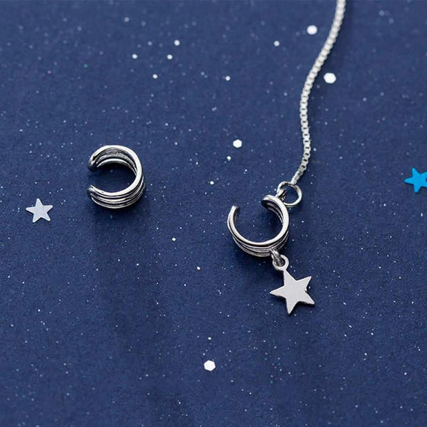 SoulSisters Ohrringe Ohrringe Earcuffs aus 925 Sterling Silber Stern