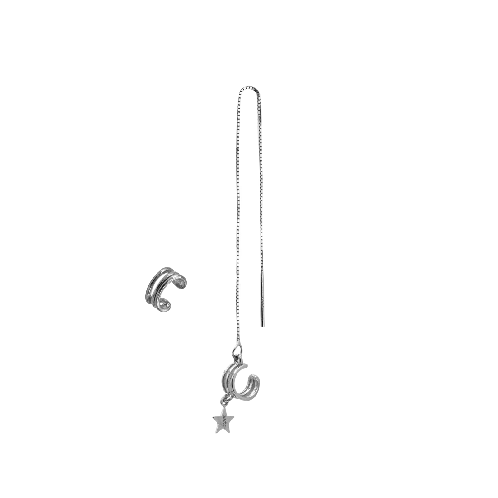 SoulSisters Ohrringe Ohrringe Earcuffs aus 925 Sterling Silber Stern