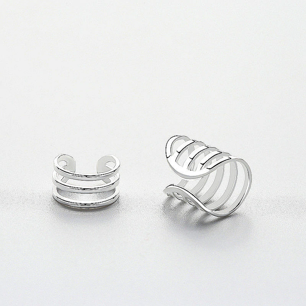 Ohrringe Earcuffs Set Multilayer aus 925 Sterling Silber