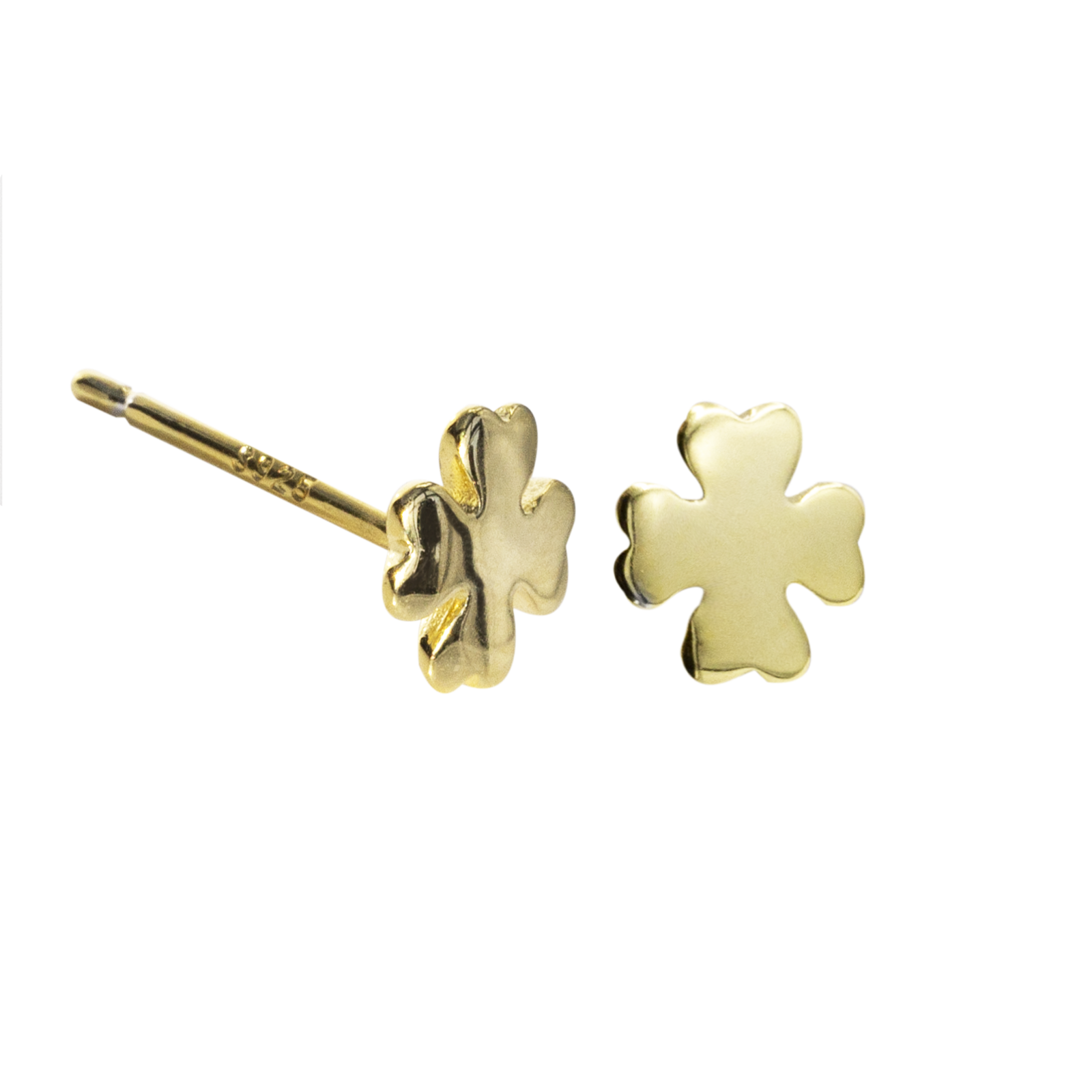 SoulSisters Ohrringe Ohrringe Glücksbringer 925 Sterling Silber vergoldet Ohrstecker Kleeblatt