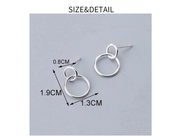 SoulSisters Ohrringe Ohrringe Kreise aus 925 Sterling Silber, Ohrstecker 1,9cm