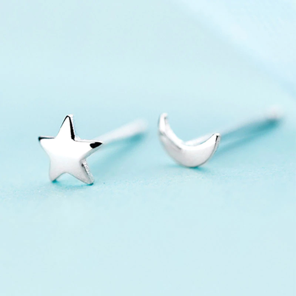 Ohrringe Mond & Stern Ohrstecker aus 925 Sterling Silber