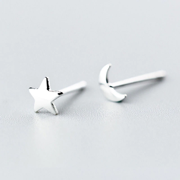 Ohrringe Mond & Stern Ohrstecker aus 925 Sterling Silber