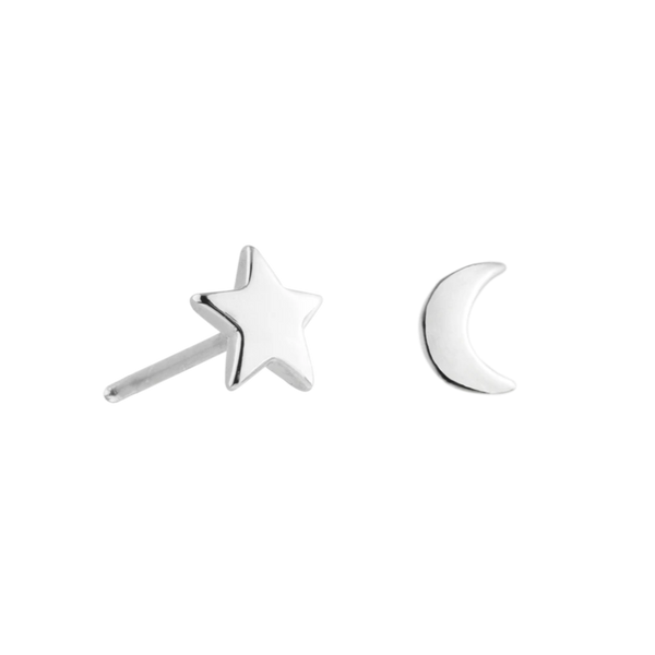 Ohrringe Mond & Stern Ohrstecker aus 925 Sterling Silber