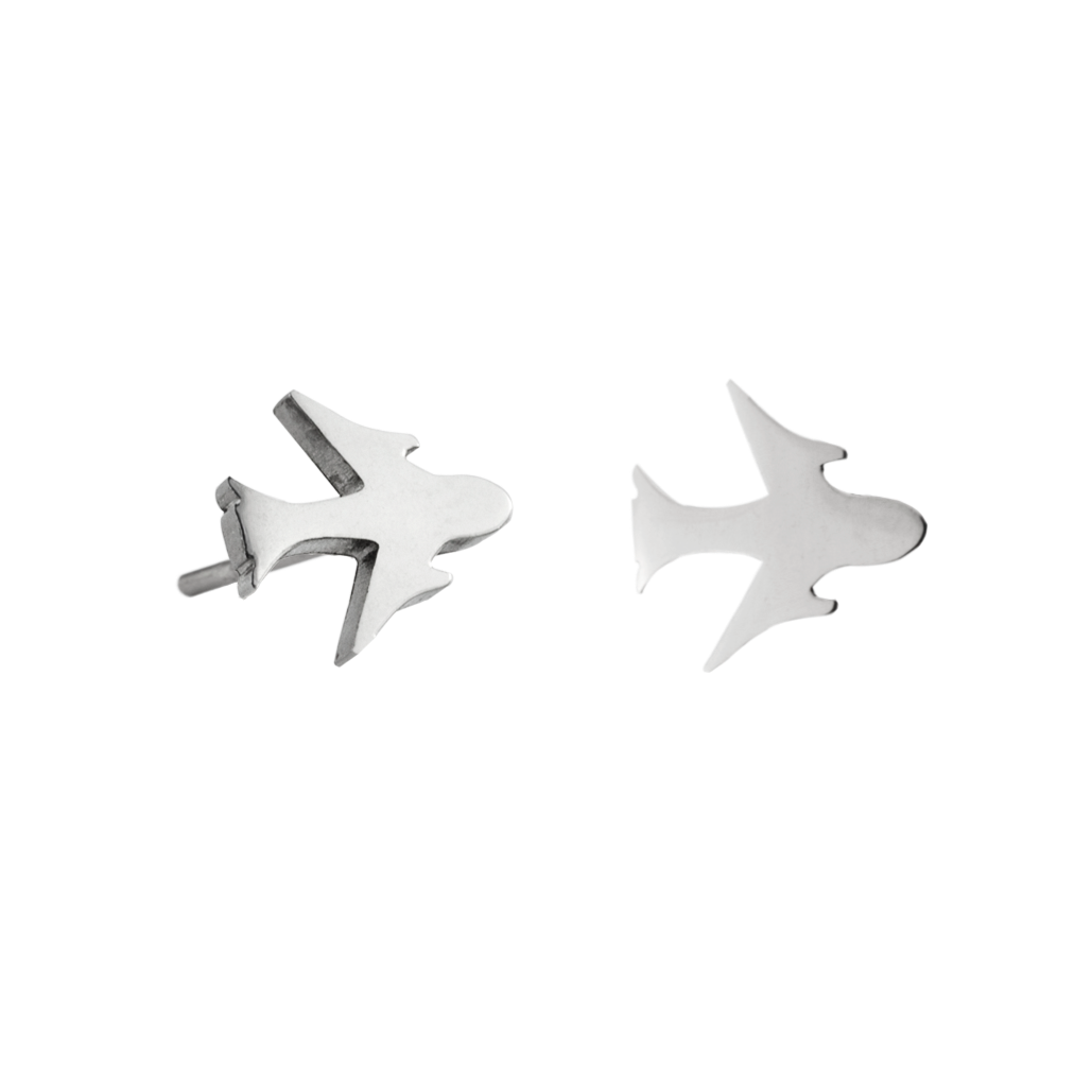 SoulSisters Ohrringe Ohrringe Ohrstecker Wanderlust mit Flugzeug aus Edelstahl in Silber