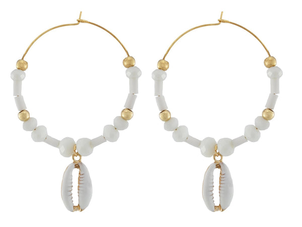 Statement Ohrhänger Boho mit Kauri Muscheln
