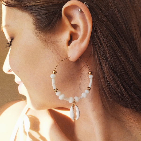 SoulSisters Ohrringe Statement Ohrhänger Boho mit Kauri Muscheln