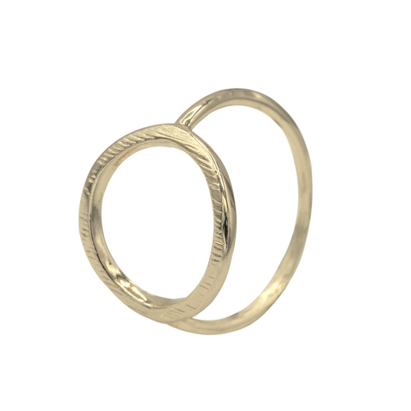 SoulSisters Ring Goldener Geo Midi Ring im modischem Kreis Design, Größe: 53
