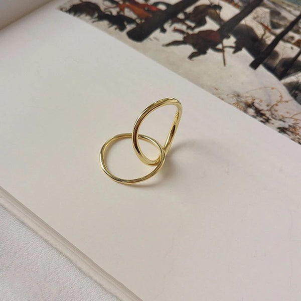 SoulSisters Ring Ring doppelt gedreht 925 Sterling Silber vergoldet, verstellbar