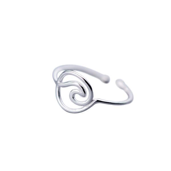 Ring filigran Wanderlust mit Welle aus 925 Sterling Silber, verstellbar