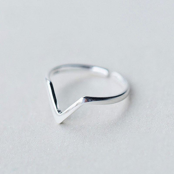 Ring in V-Form aus 925 Sterling Silber, verstellbar