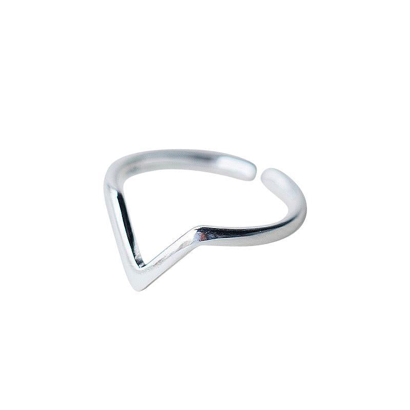 Ring in V-Form aus 925 Sterling Silber, verstellbar