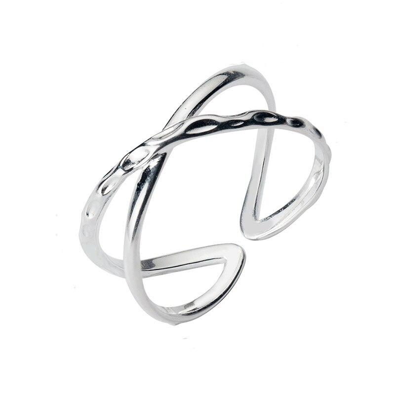 SoulSisters Ring Ring Kreuz aus 925 Sterling Silber, verstellbar