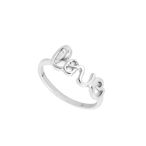 SoulSisters Ring Ring Love Letter Trendschmuck 925er versilbert, größenverstellbar