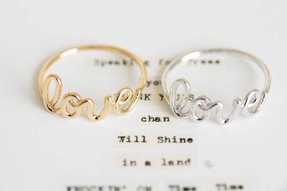 SoulSisters Ring Ring Love Letter Trendschmuck vergoldet