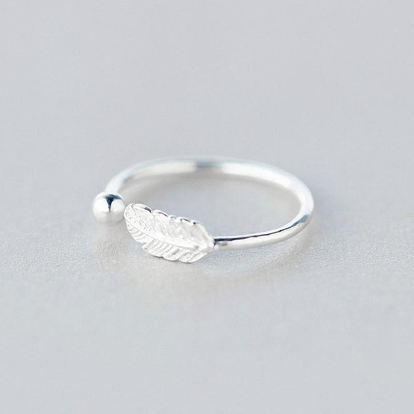 Ring verstellbar Feder aus 925 Sterling Silber