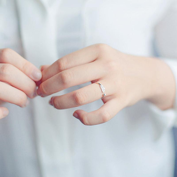 Ring verstellbar Feder aus 925 Sterling Silber