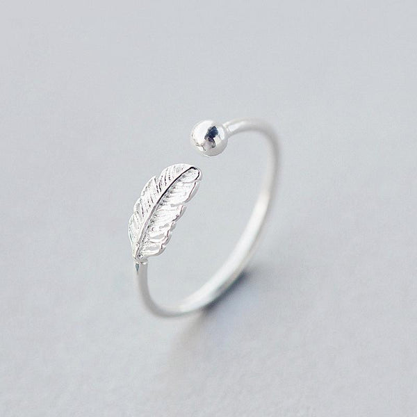 Ring verstellbar Feder aus 925 Sterling Silber