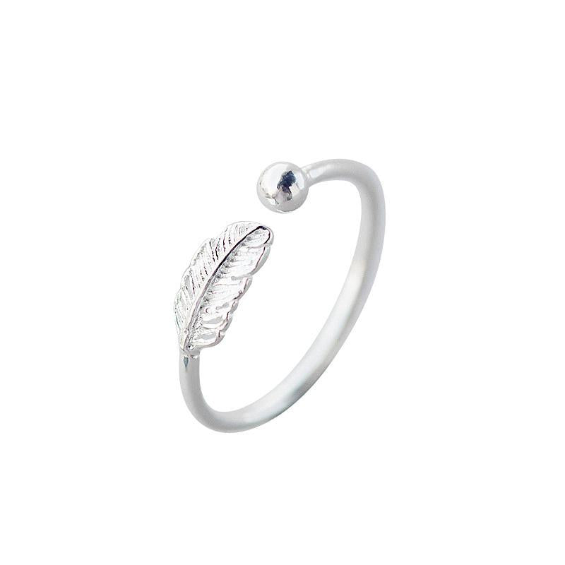Ring verstellbar Feder aus 925 Sterling Silber