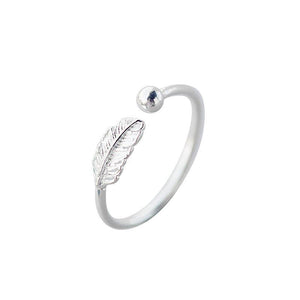 Ring verstellbar Feder aus 925 Sterling Silber