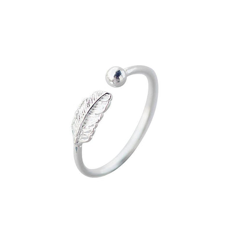 Ring verstellbar Feder aus 925 Sterling Silber