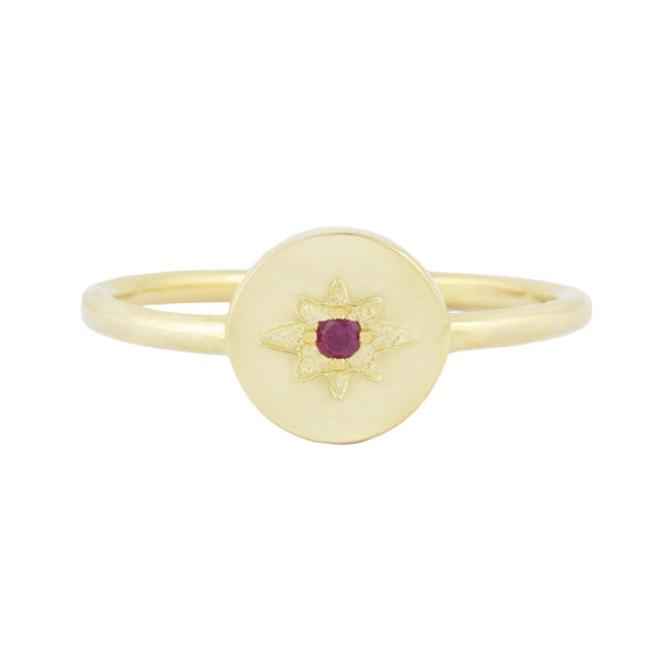 Ring Vintage Magenta aus 925 Sterling Silber vergoldet, verstellbar