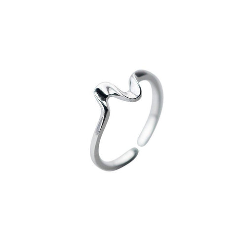 Ring Welle aus 925 Sterling Silber, verstellbar