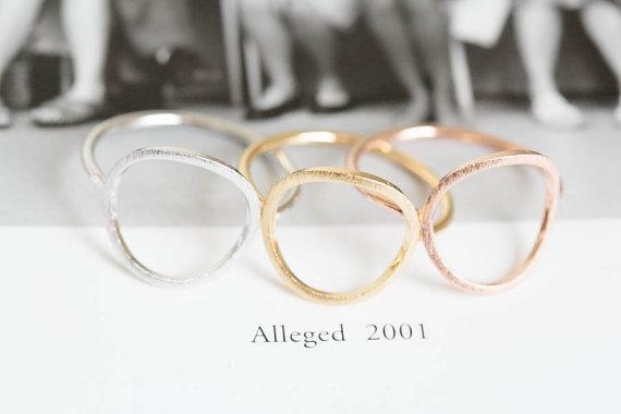 Rose Geo Midi Ring im modischem Kreis Design, Größe: 53